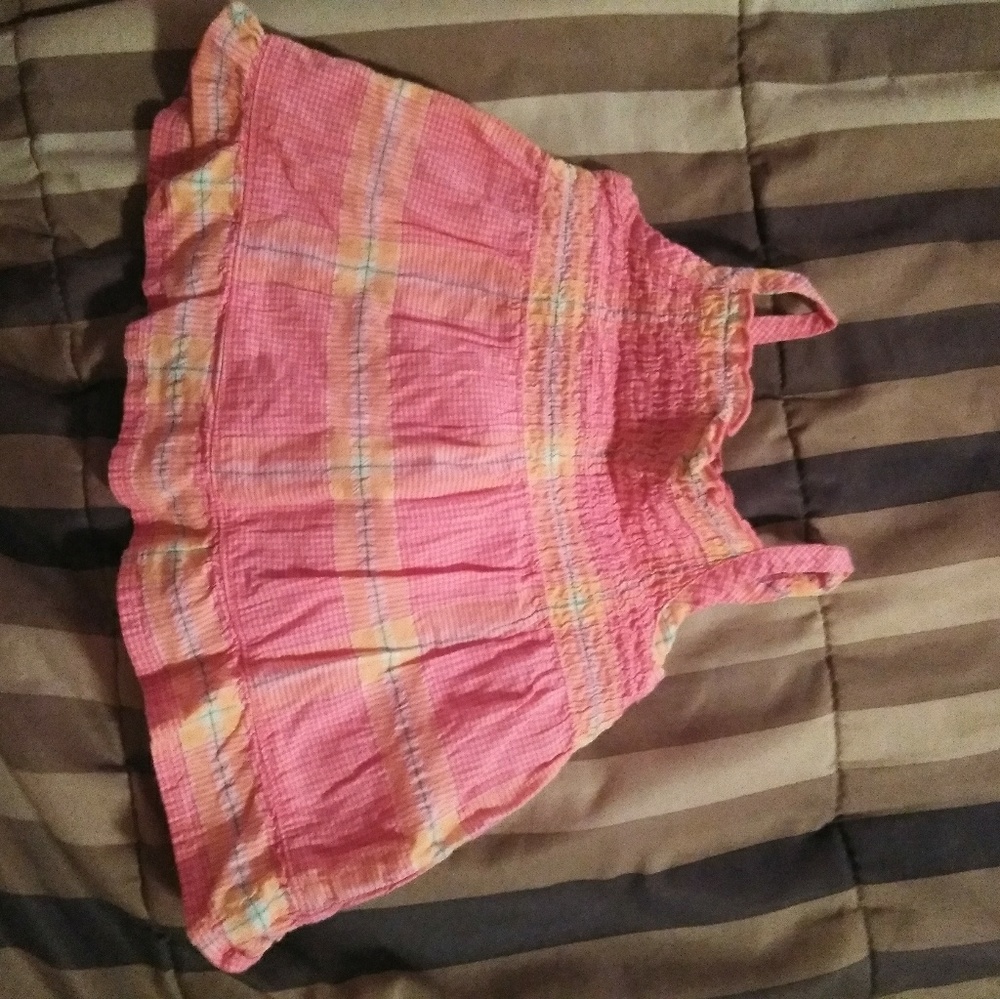 Pink and orange plaid shirt